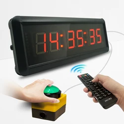 Sports Timer Button Led Countdown Clock Stopwatch,Line Button Reset remote Control School Rush Answer Competition Game Timer
