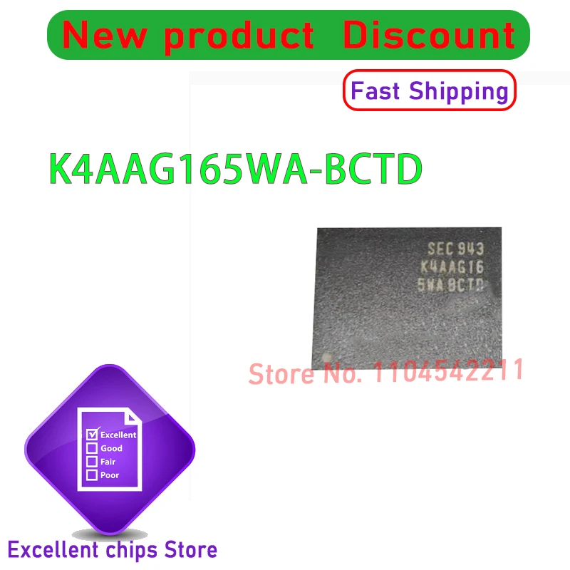 

2PCS~10PCS/LOT K4AAG165WA-BCTD K4AAG165WA FBGA96 new originalShipping