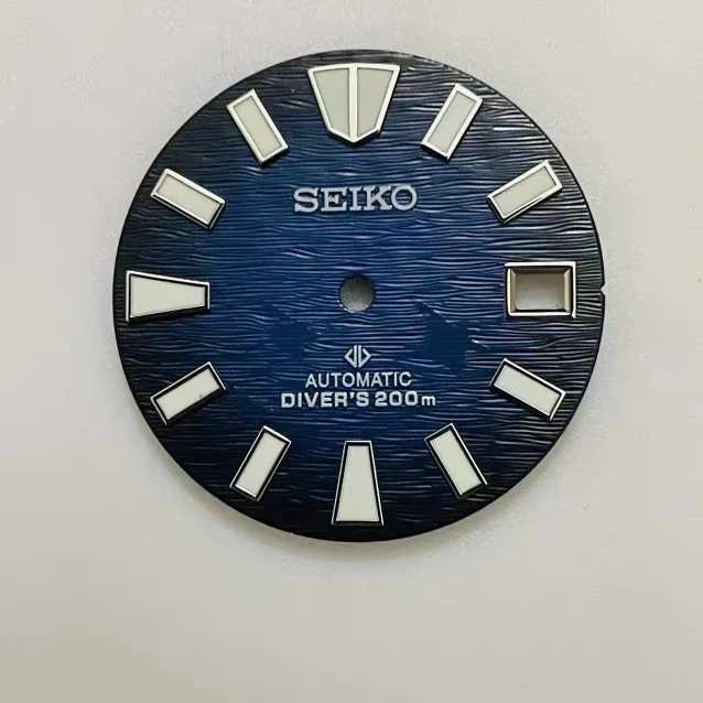 

28.5mm NH35 dial / NH36 dial green glow-in-the-dark devil oil embossed mechanical face dial S logo for seiko mod