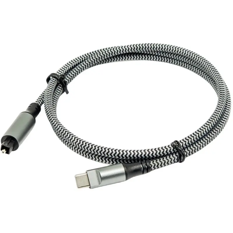 T23C Braided USB-C To Toslink Optical Cable Supports Digital Audio Output