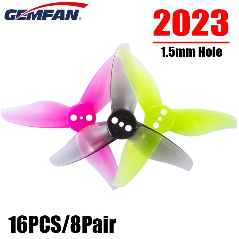 8Pairs Gemfan Hurricane 2023 Prop 3-Blade 2 Inch Propeller 3 Holes 1.0mm/1.5mm Center Hole Diameter For RC FPV Drone Toothpick