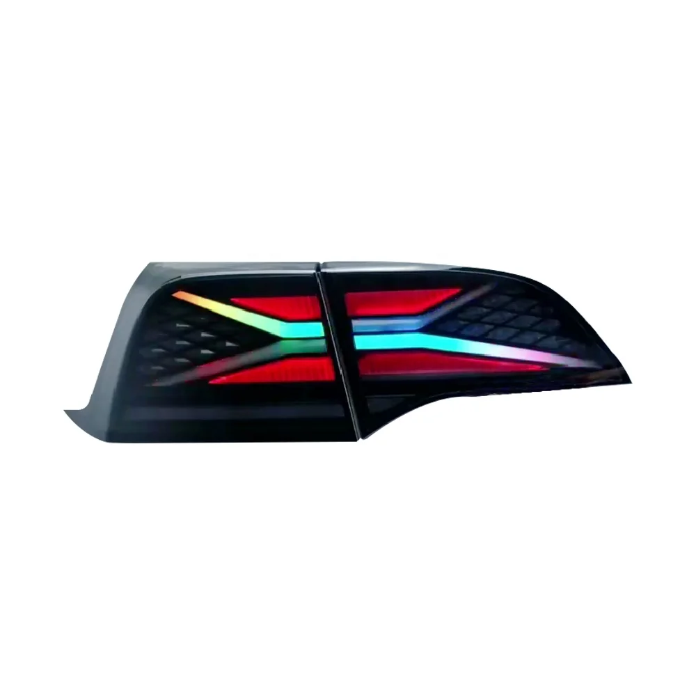 For Tesla Model-3 Model-Y LED Tail Lights Car Start Up Animation Rear Lamp X-men Tail Lamp Assemblys