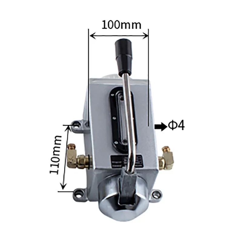 Lubricación manual de aceite 500CC CNC 4 mm Bomba lubricante manual de puerto de doble salida