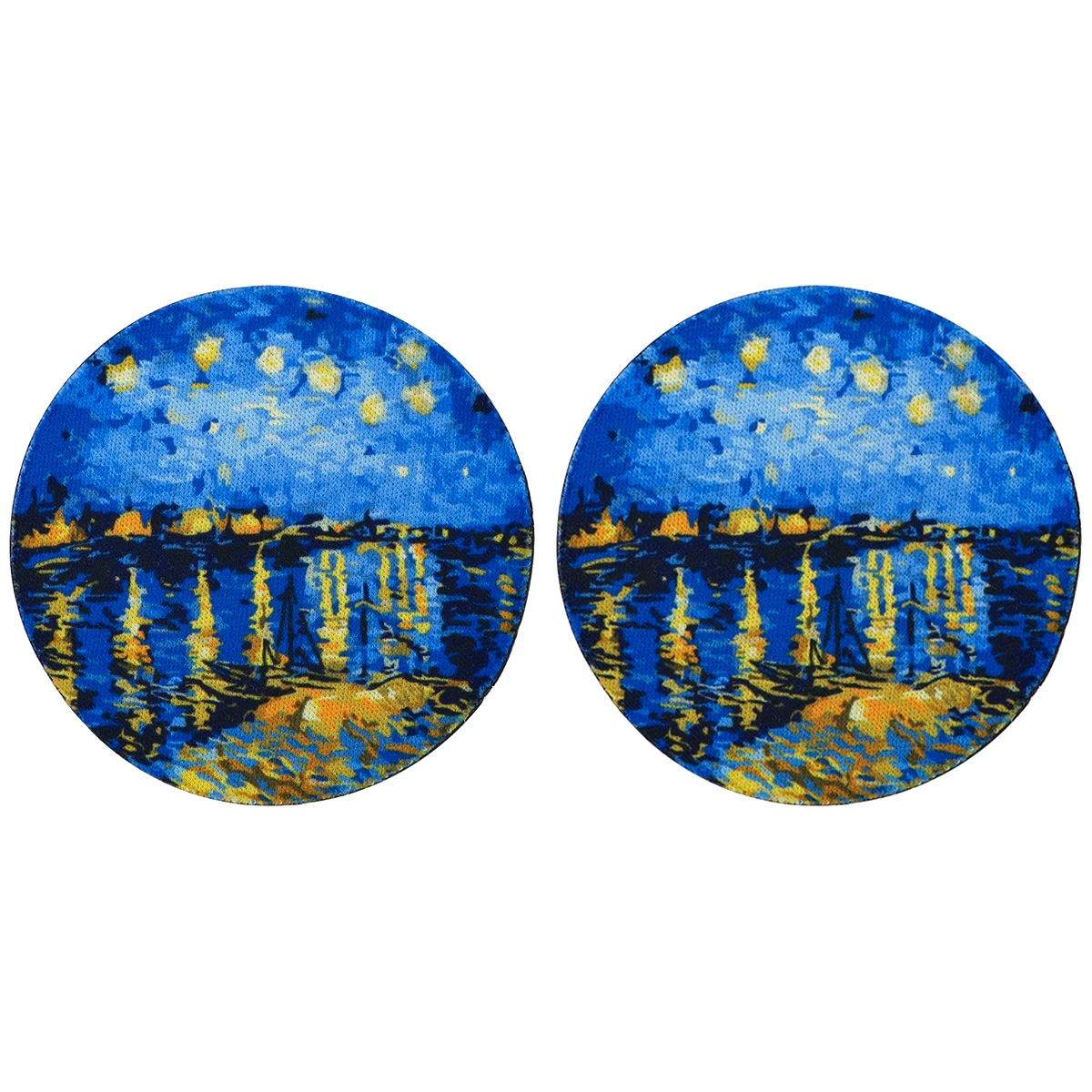 Van Gogh Oil Painting Absorbent Coasters for Drinks Minimalist Coasters Coffee Table Decor Cute Cup Coasters 2pc/Set