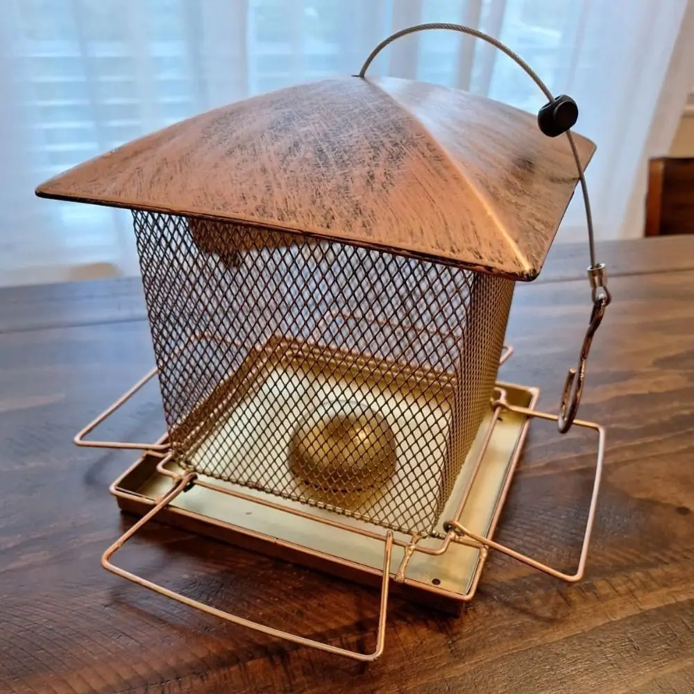 

Вместительная садовая кормушка для птиц из железа, устойчивая к орехам, подвесная, сверхпрочная, для заднего двора