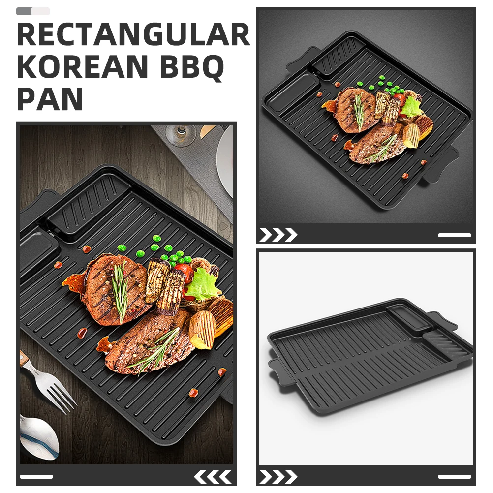 

Korean BBQ Pan Maifan Stone Coating Large Grilling Area Cassette Design Easy Assembly BBQ Plates Stainless Steel Outdoor Indoor