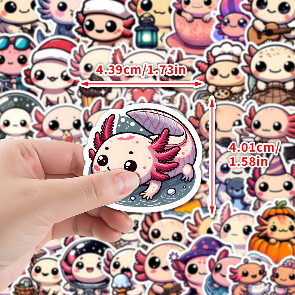 10/30/50 stücke Nette Cartoon Tiere Axolotl Graffiti Aufkleber Laptop Telefon Wasser Flasche Scrapbooking Schreibwaren Aufkleber Kinder Spielzeug