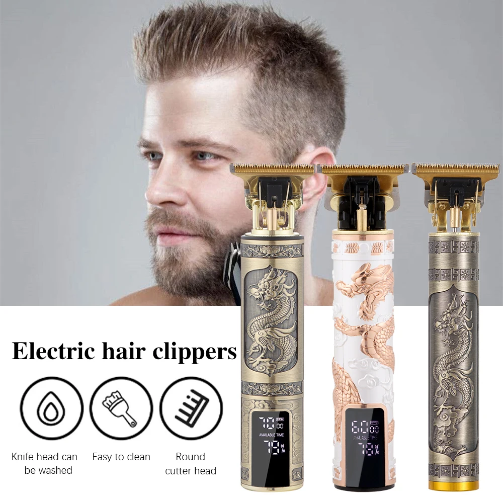 Cổ điển T9 không dây 0mm cắt tóc chuyên nghiệp tông đơ điện cho nam giới Clipper Máy cắt tóc