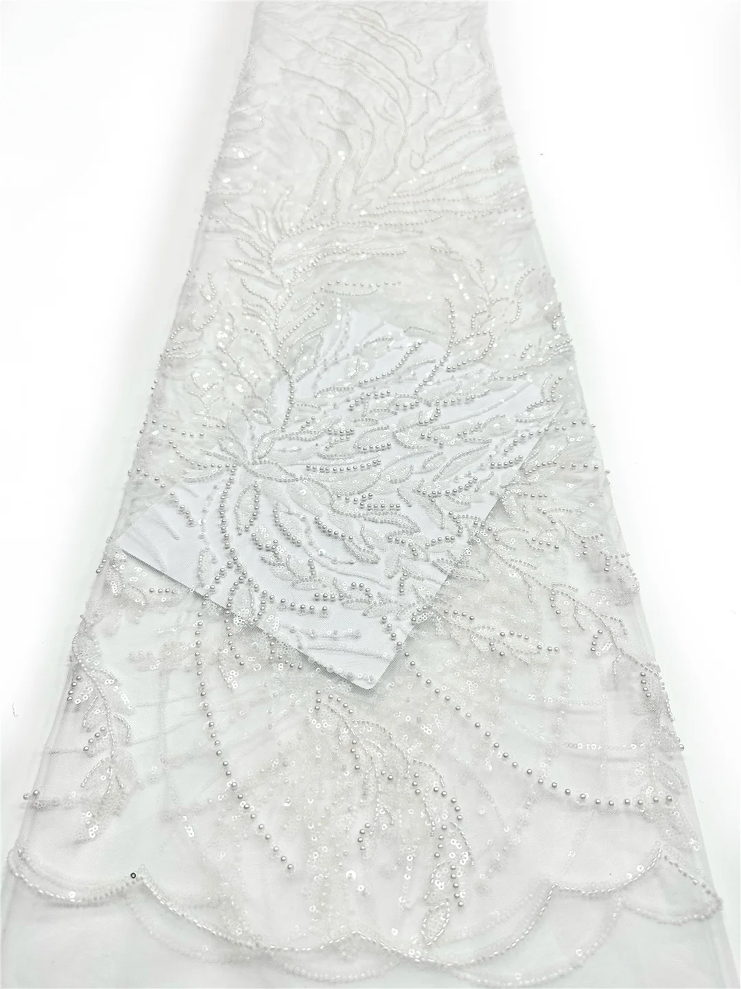 African Beads Groom Tulle lace Fabric High Quality Sequins Embroidery French Tulle Laces For Nigeiran Party Dress-SHIT1204