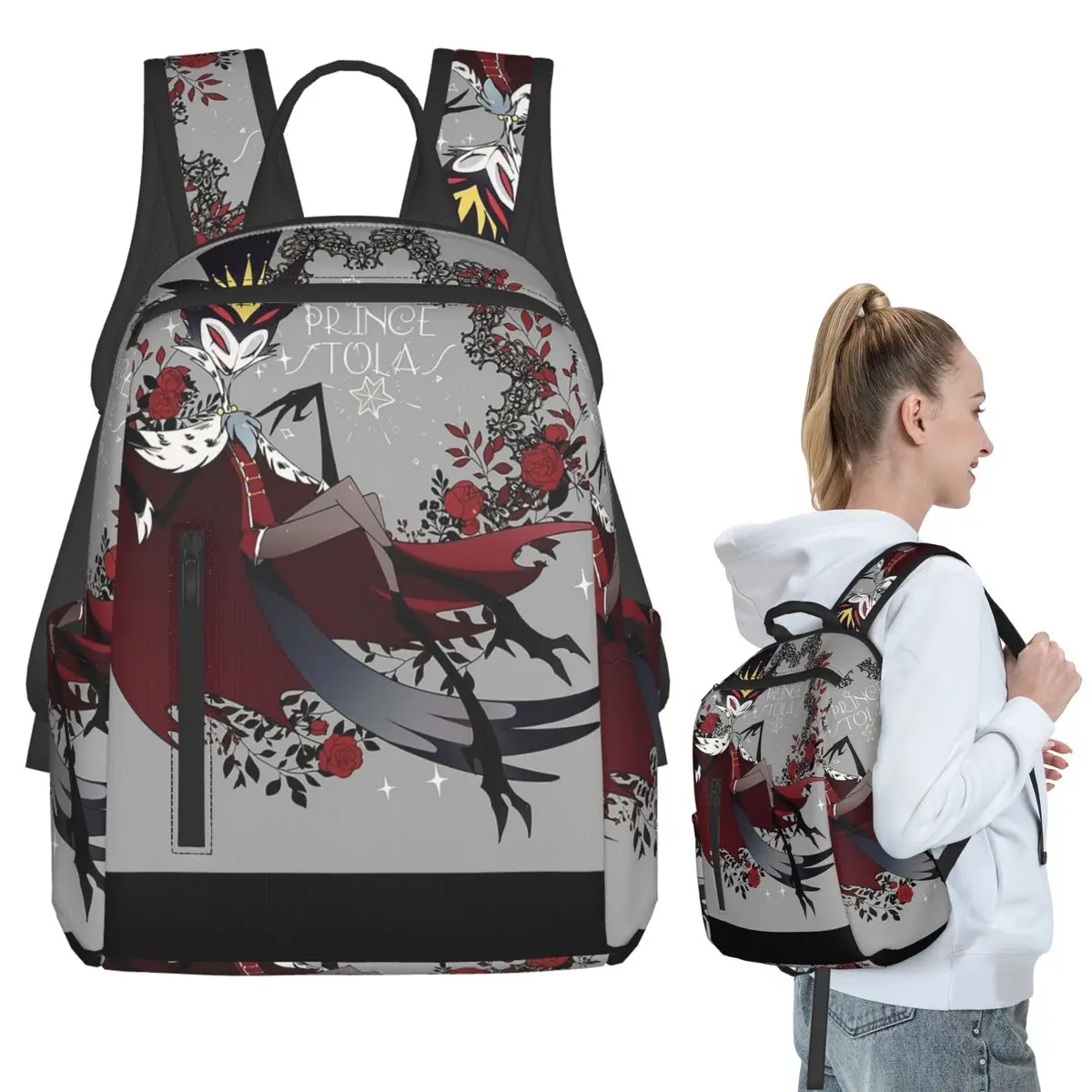 Helluva Boss Stolas Backpack Student BookBag Boys Girls School Bag Laptop Shoulder Bags Men Women
