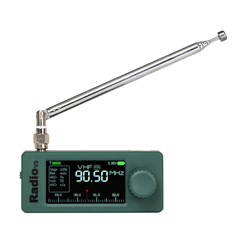 Army Green ABS Case ATS-mini V3 SI4732 Pocket SSB Mini Radio LSB USB AM FM Radio Receiver ESP32S3 With Headphone Amplifier Hi-Z