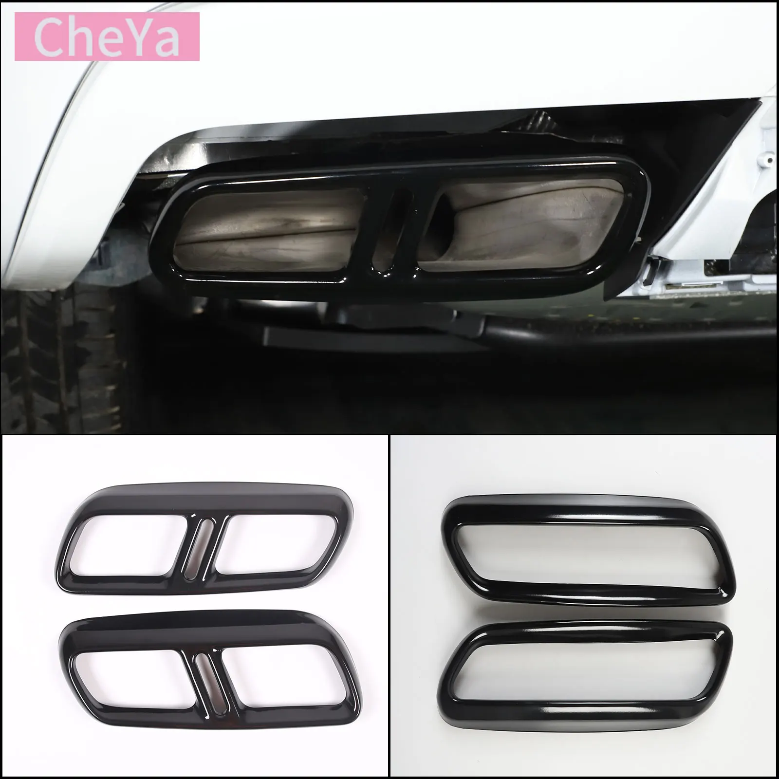 For Land Rover Range Rover Sport L461 2023-2024 Car Exhaust Pipe Tail Throat Decorative Frame Stainless Steel Black Accessories