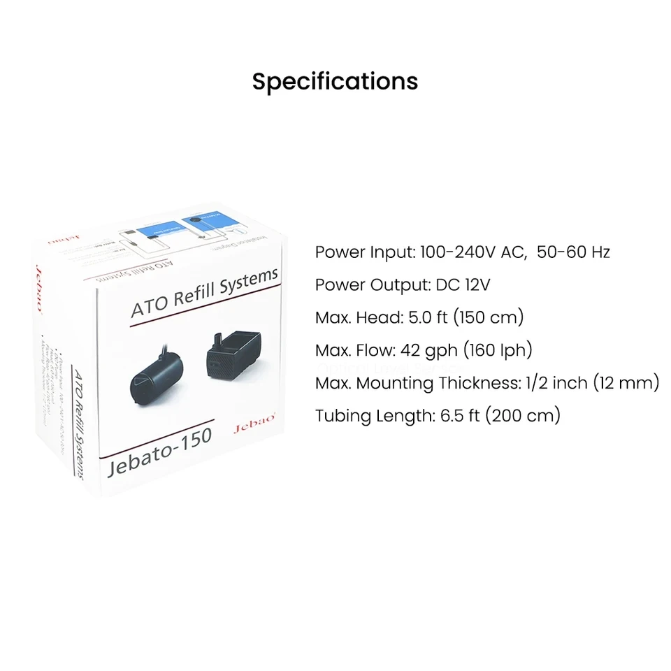 

Jebao jecod ATO Smart Refill Systems 100-240V Jebato-150 Aquarium Fish Tank Auto Top Off Water Level Controller