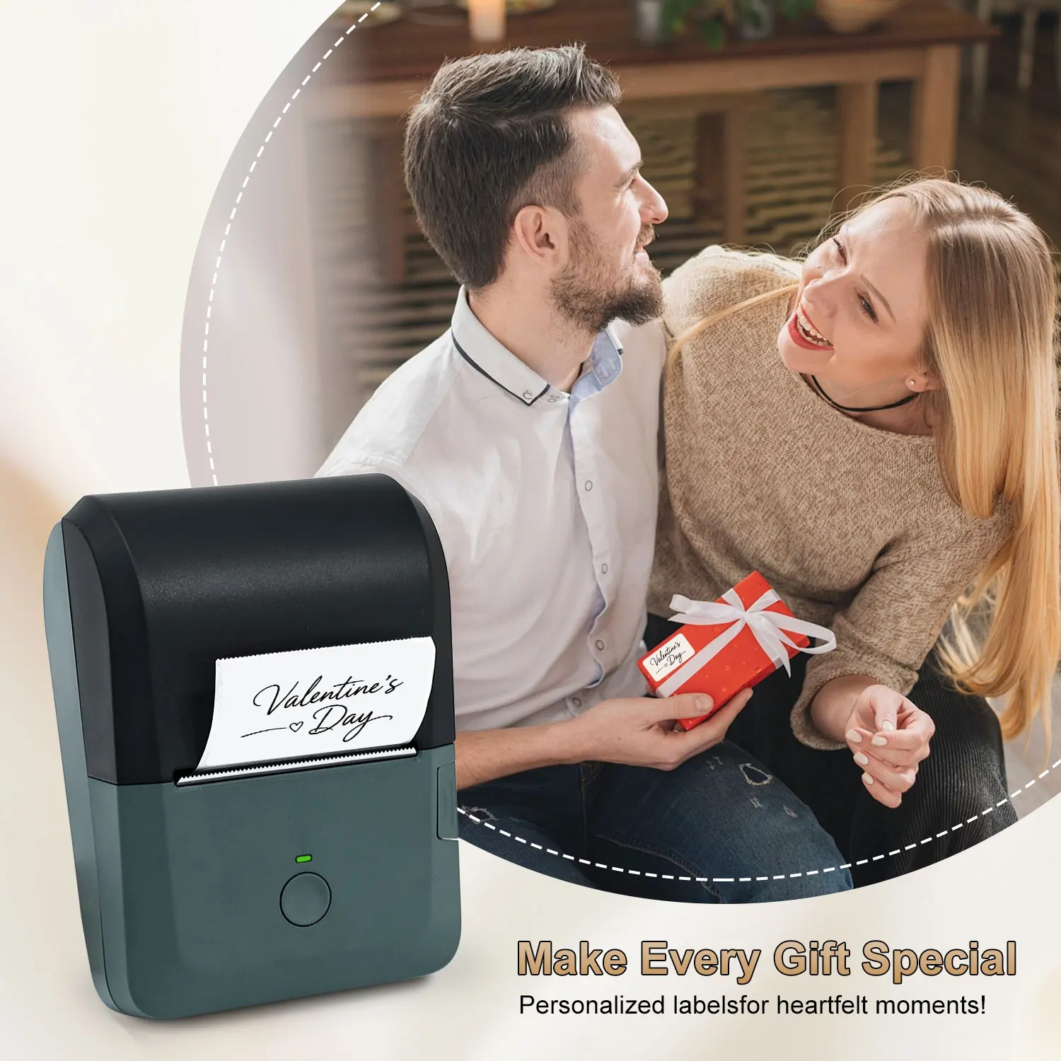 Wireless Thermal Label Maker, Supports Colorful Paper, Bluetooth Sticker Printer for Small Business, Retail & Bakery Tags