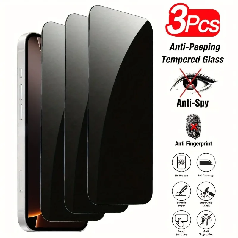 3Pcs Privacy Tempered Glass Screen Protector For iPhone 17 1