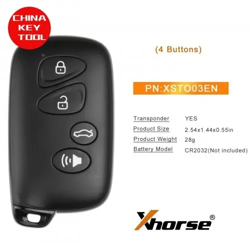 XSTO03EN Xhorse Universal XM38 Smart Remote Key 4 Buttons For Toyota