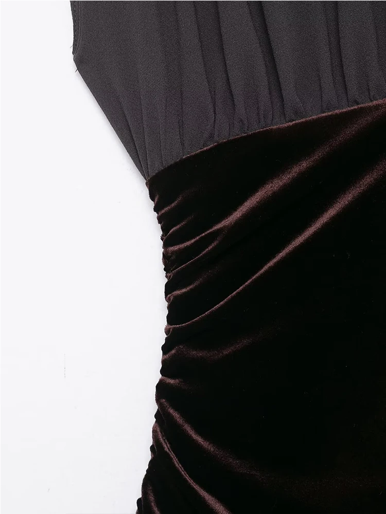 Mulheres lazer vestido 2025 moda feminina mangas curtas cor sólida splice rugas vestidos femininos verão outono elegante vestidos de festa