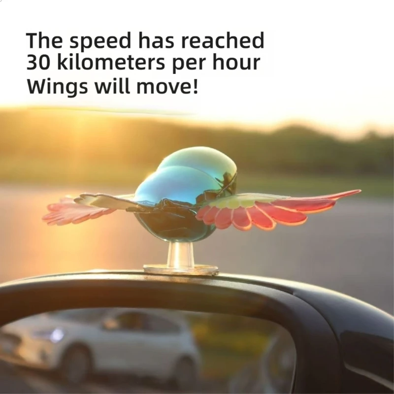 Simulated Flying Bird Car Exterior Ornament Wing Can Swing Wind-Powered Bird in Flight Decor Car Motorcycle Realistic Decoration