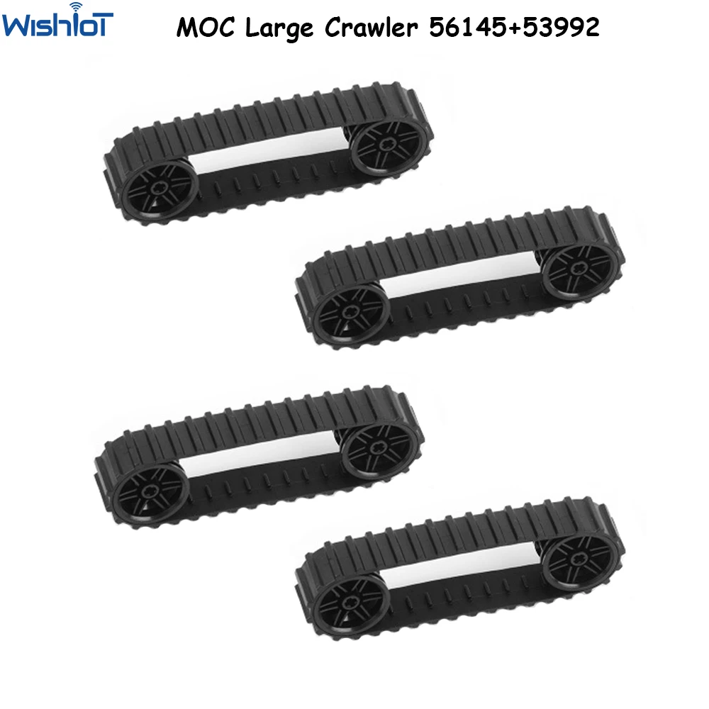 

4Set Large Track Tank Wheels Tire 53992 56145 Compatible with legoeds Building Blocks MOC Technical Parts Crawler Car Vehicles