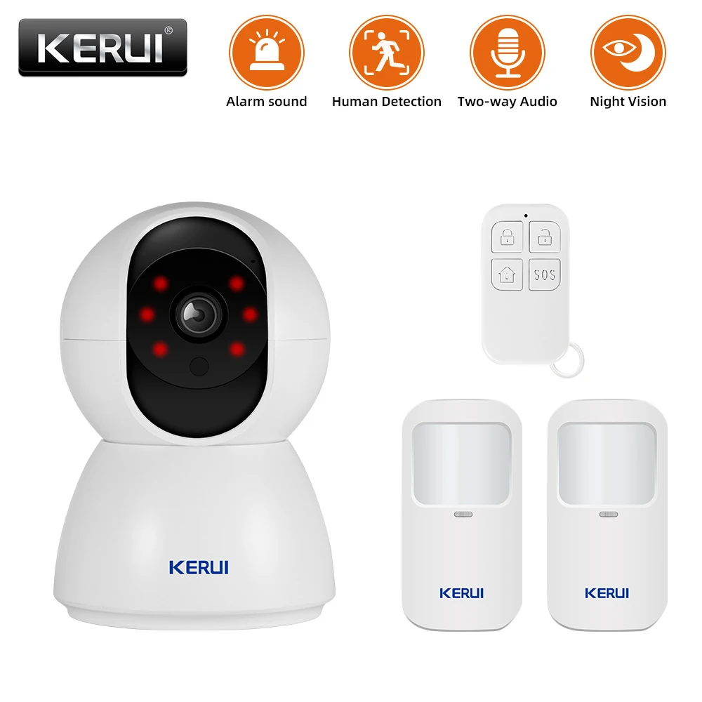 KERUI 3MP IOT Camera Alarm System Home Security Burglar Surveillance Kit with Motion Detector Door Sensor APP Remote Control
