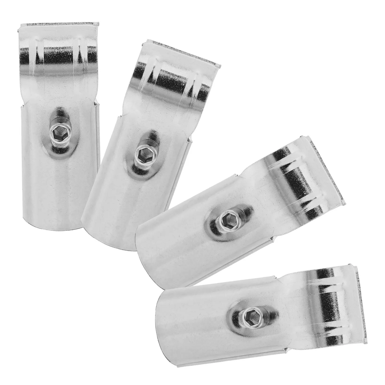 4pcs Stainless Steel T Pipe Clamp Connectors Fence Coupling Buckle Heavy Duty Greenhouse Structural Pipe Fittings Easy