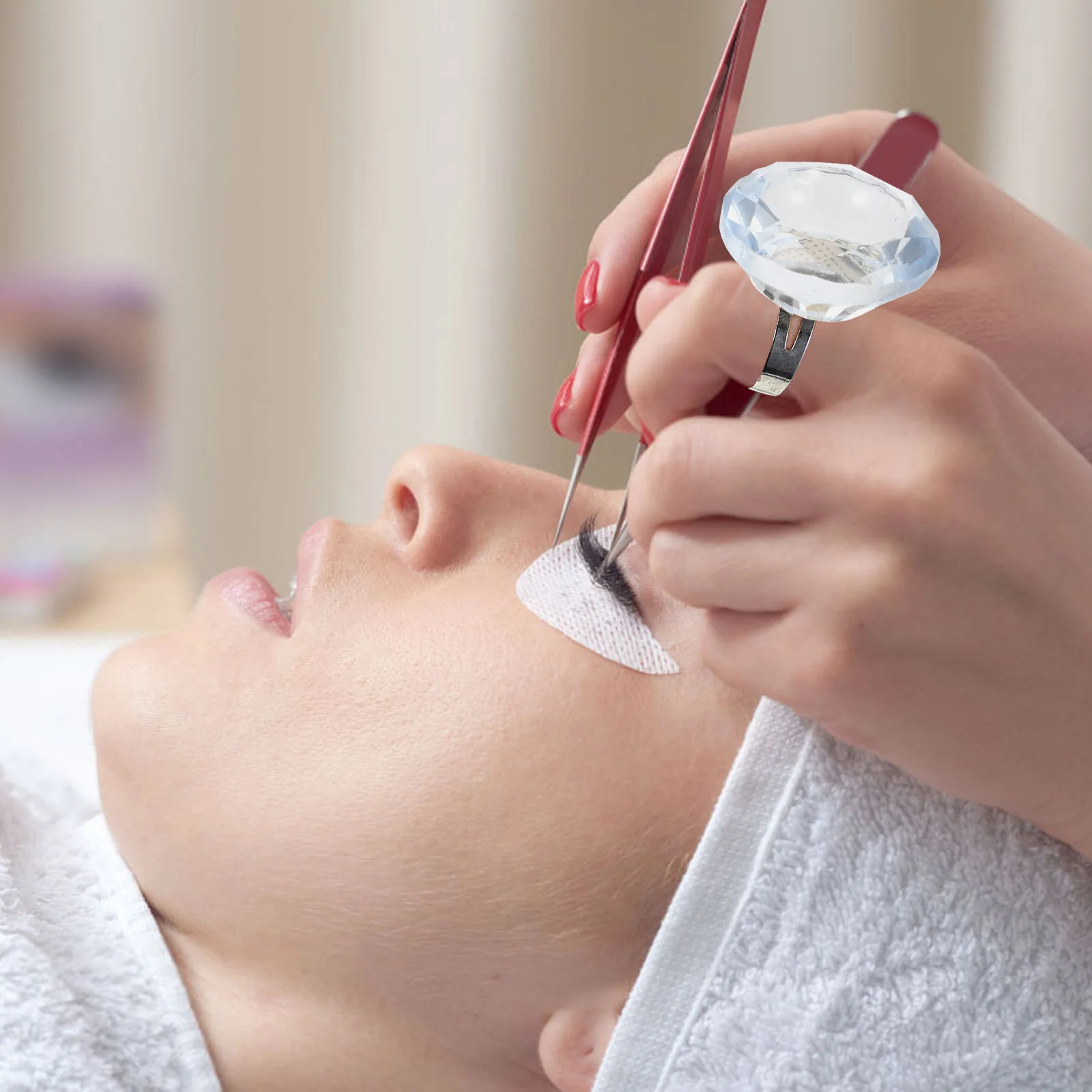 3 قطعة كأس الغراء رمش قسط قابلة لإعادة الاستخدام المحمولة ل رمش تمديد الصباغ حامل الإبداعية حلقة شكل تصميم كاذبة لاش الغراء #2