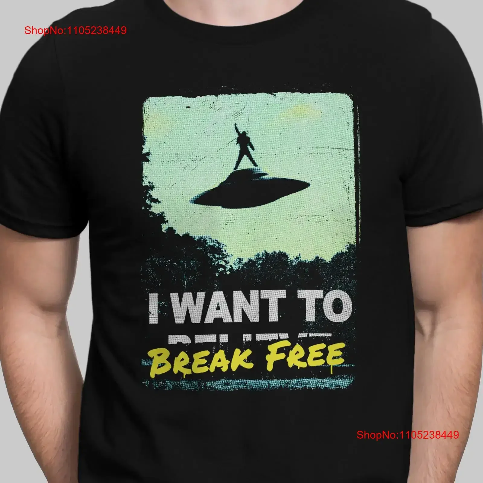 I want to Break Free T shirt X files UFO Believe paranormal vintage Washed designer clothes Unisex Soft Stylish Casual