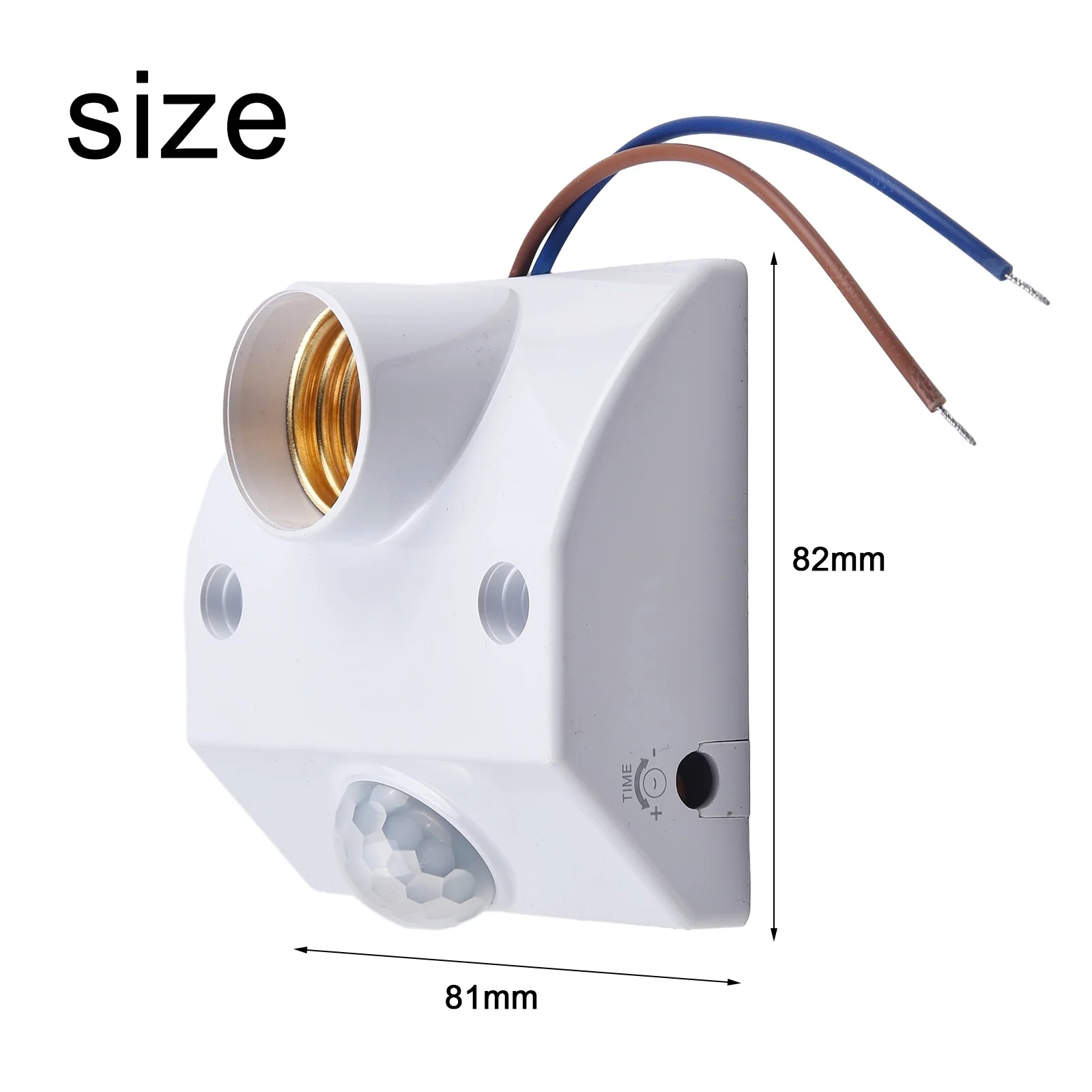 1PC Infrared Sensor White Infrared Body Sensor Head E27 Lamp Head Sensor E27 Screw Socket Lamp Holder Twist-Adjustment Tool