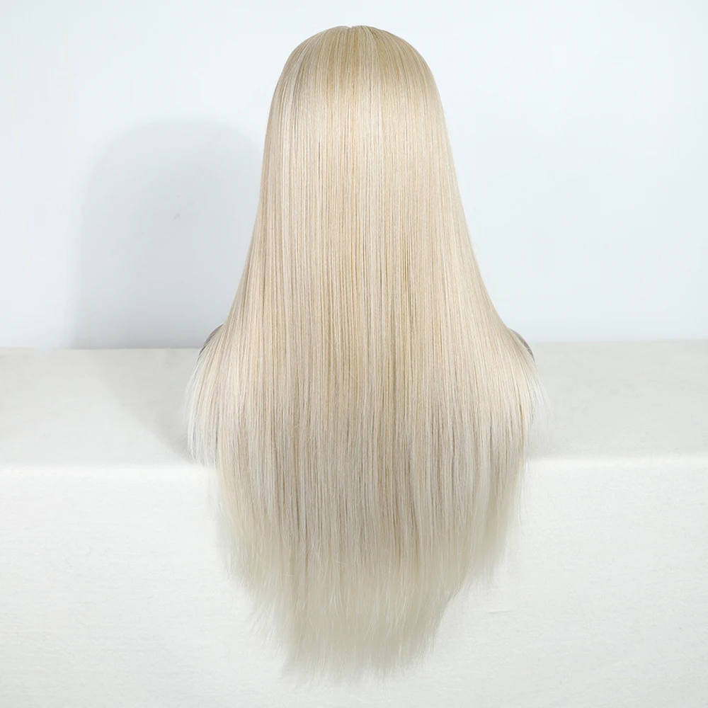 Synthetic Lace Front Wigs For Women Blonde White Black Color wig Long straight Wig 30inch Lace Wig Heat Resistant Cosplay Wigs