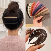 Women Fashion Hair Comb Large Simple Hairpin Bangs Fixed Arrangement Broken Hair Headband Back Head Comb Hair Accessories