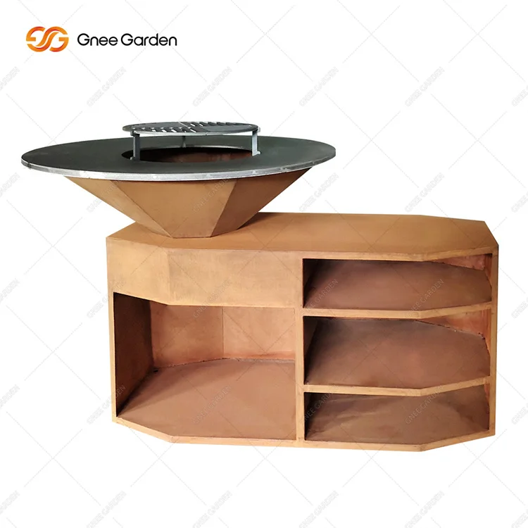 Corten Steel Charcoal Grill BBQ Grills Outdoor Barbecue Grills