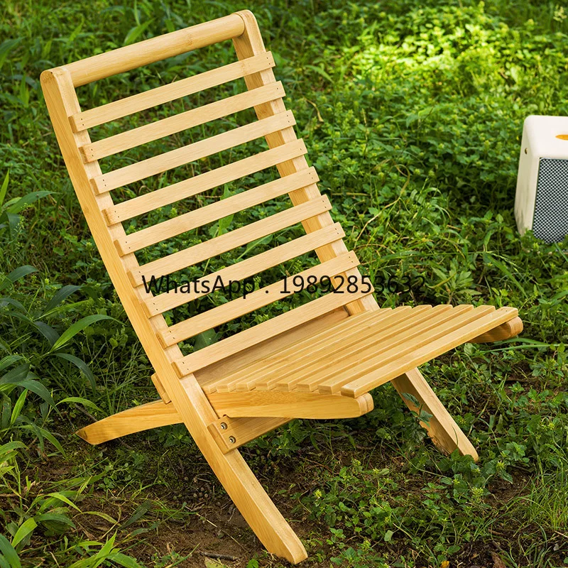 LYY Outdoor Household Thickened Stool Folding Chair Stackable Living Room Minimalist Style Bench Chair Leisure Recliner