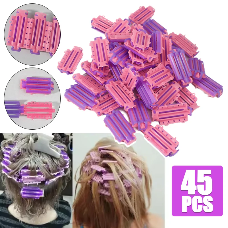

45 шт./пакет, зажимы для завивки кукурузы, пушистые волосы, зажим для химической завивки, волнистый стержень для завивки, практичные щипцы для завивки волос «сделай сам», инструменты для укладки волос