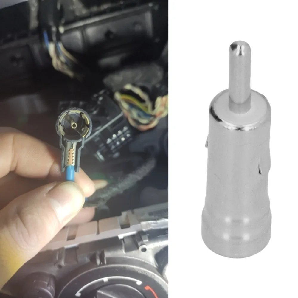 Metal Antenna Adapter Silver Universal ISO to Din Adapter for Volkswagen / Ford / Chevrolet / Nissan / Peugeot