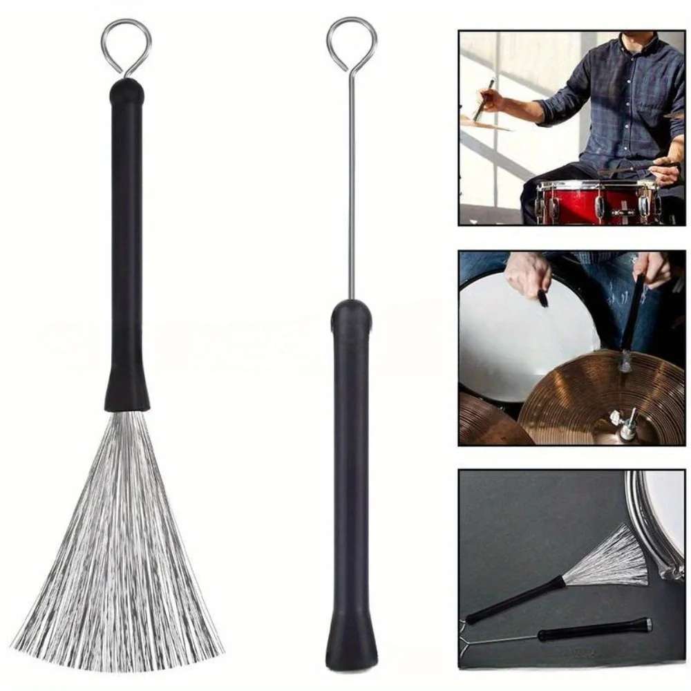 1PC Retractable Wavy Drum Brushes Telescopic Percussion Professional Wire Brushes Drumsticks Drum Accessories