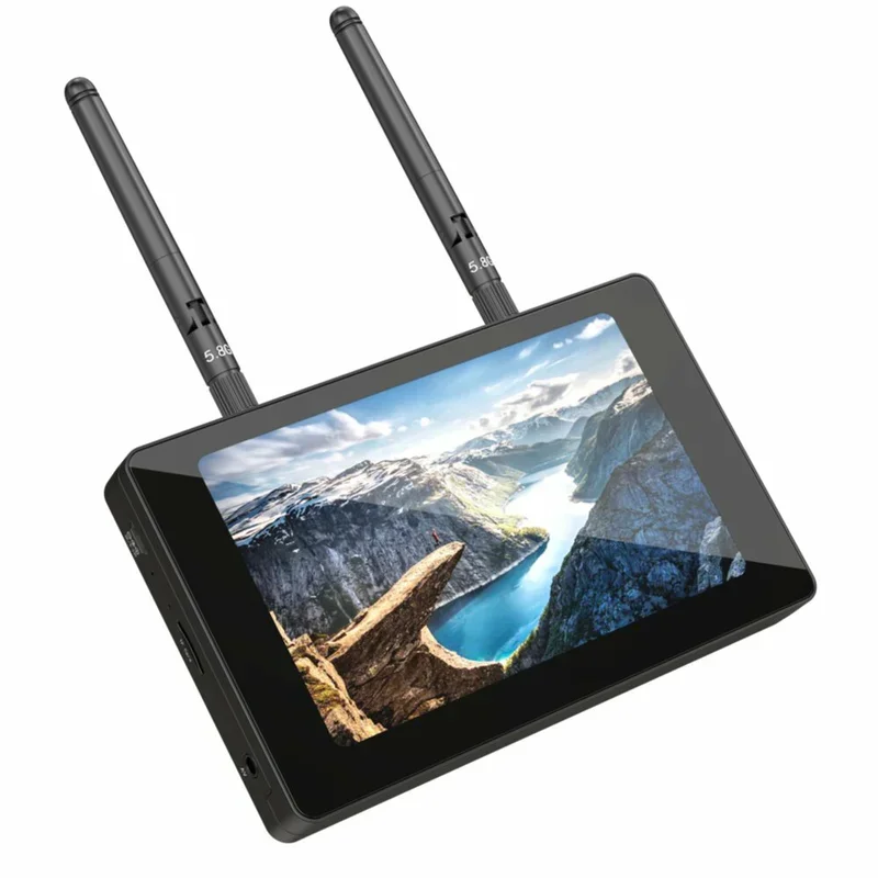 

5 inch Display FPV Monitor 5.8G 48CH Highlight HD Receiver Low Latency W/ Video Recorded Built in 4000mAh Battery