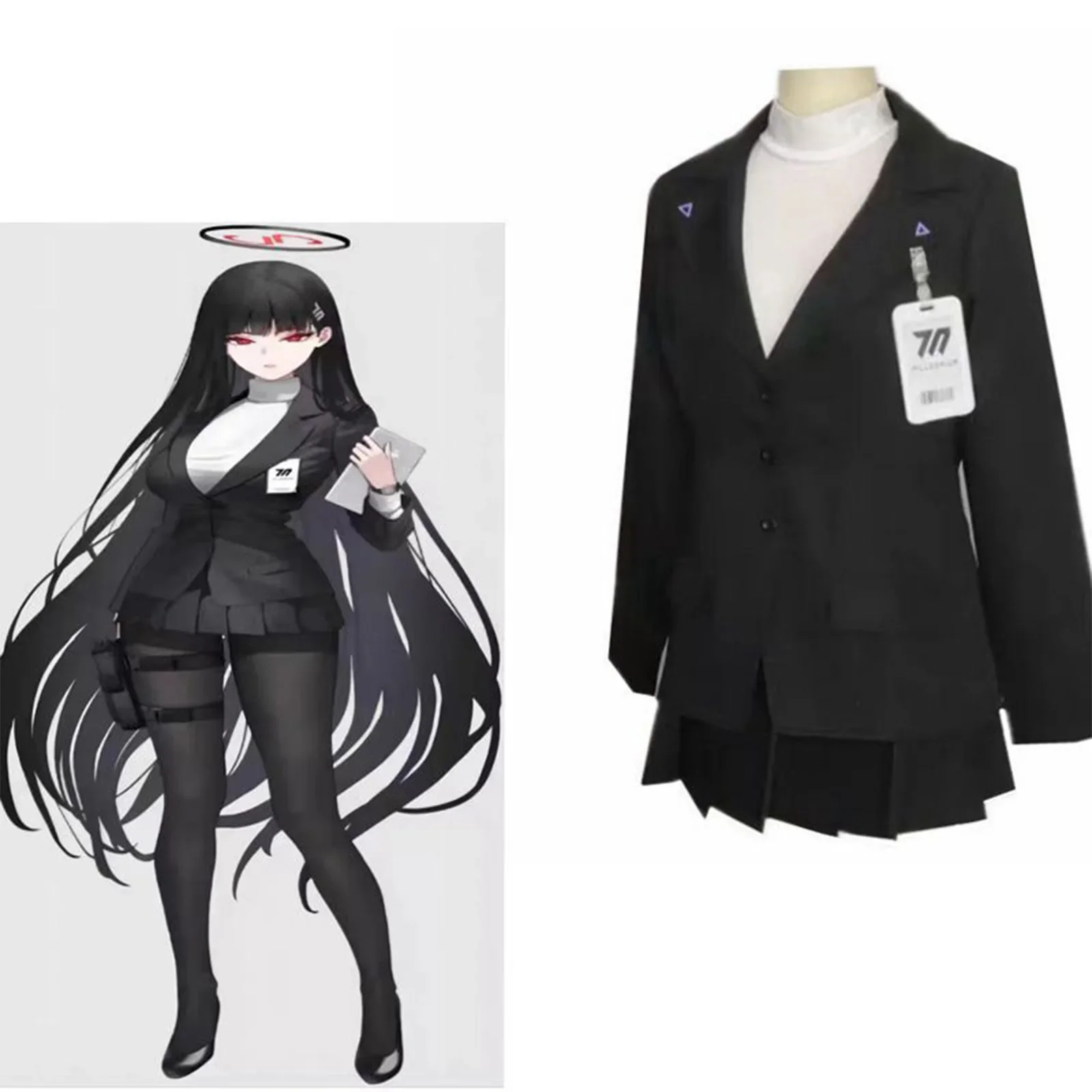 

Games Blue Archive Tsukatsuki Rio Cosplay Costume Women Long Black JK Uniforms Suit For Halloween Party Accessories