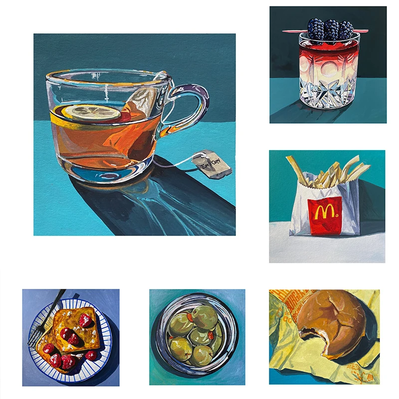 Oil Food Posters mcdonald Olives Cocktail Modern Canvas Paintings and Print Wall Art for Room Kitchen Restaurant Cafe Decor Gift