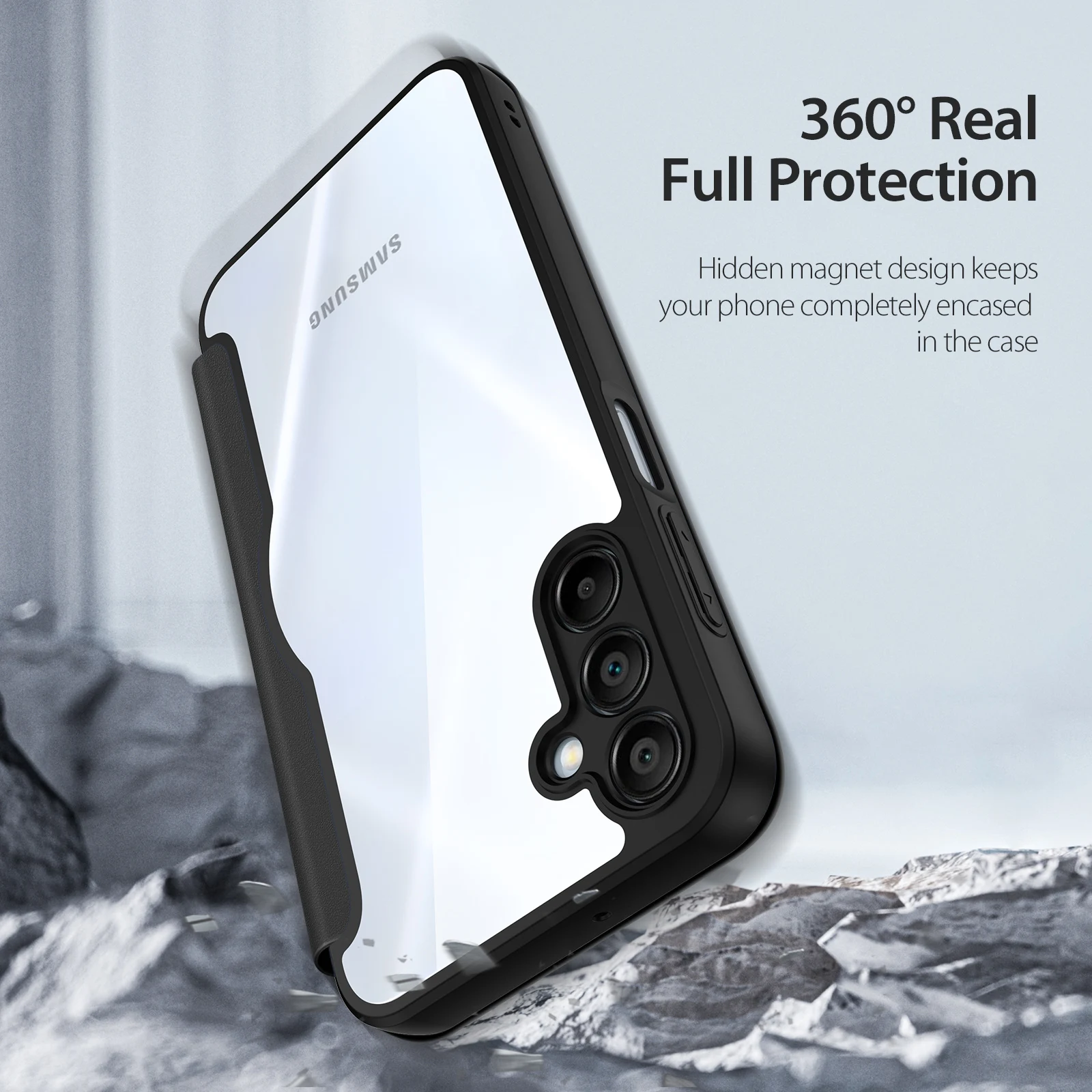 DUX DUCIS Folio Case for SAMSUNG A15 5G,A35 5G,A55 5G,A16 5G/45 with Wallet Transparent Back Cover
