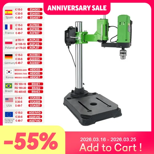 Allsome-垂直電気タッピングマシン、ユニバーサルフレキシブルアーム用ドリルタッパー、110v-240v、BG-5199