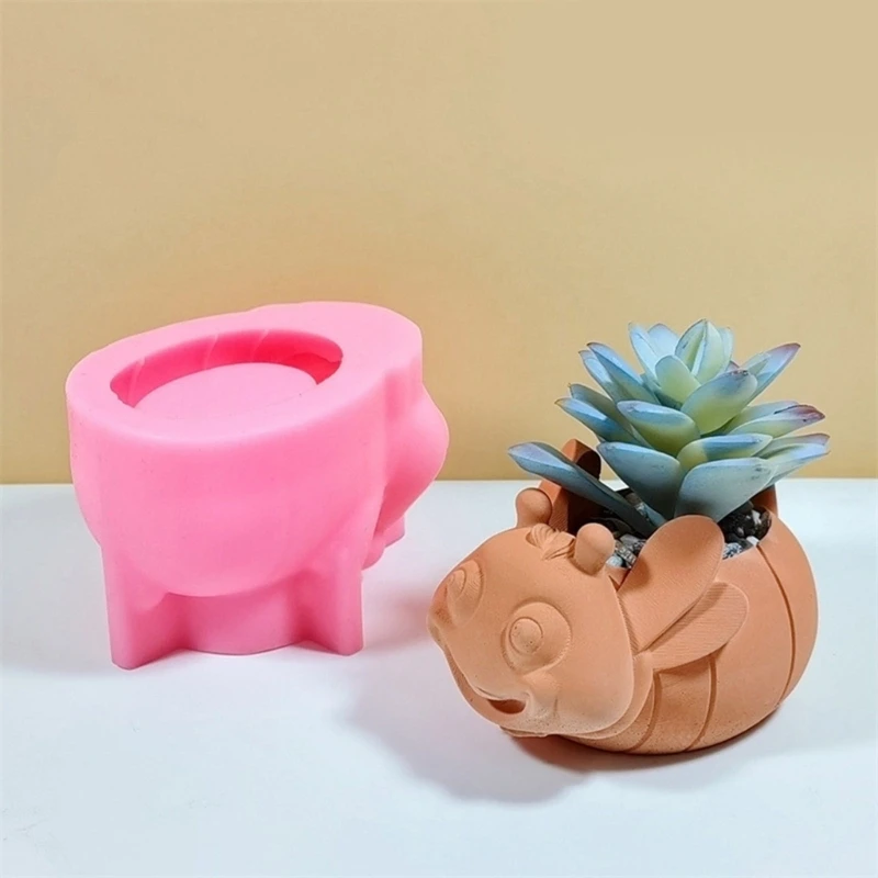 Versatile Lovely Bees Silicone Mould Tool for Fashion Enthusiasts Create Personalize Flower Pots and Desk Organizers image 4