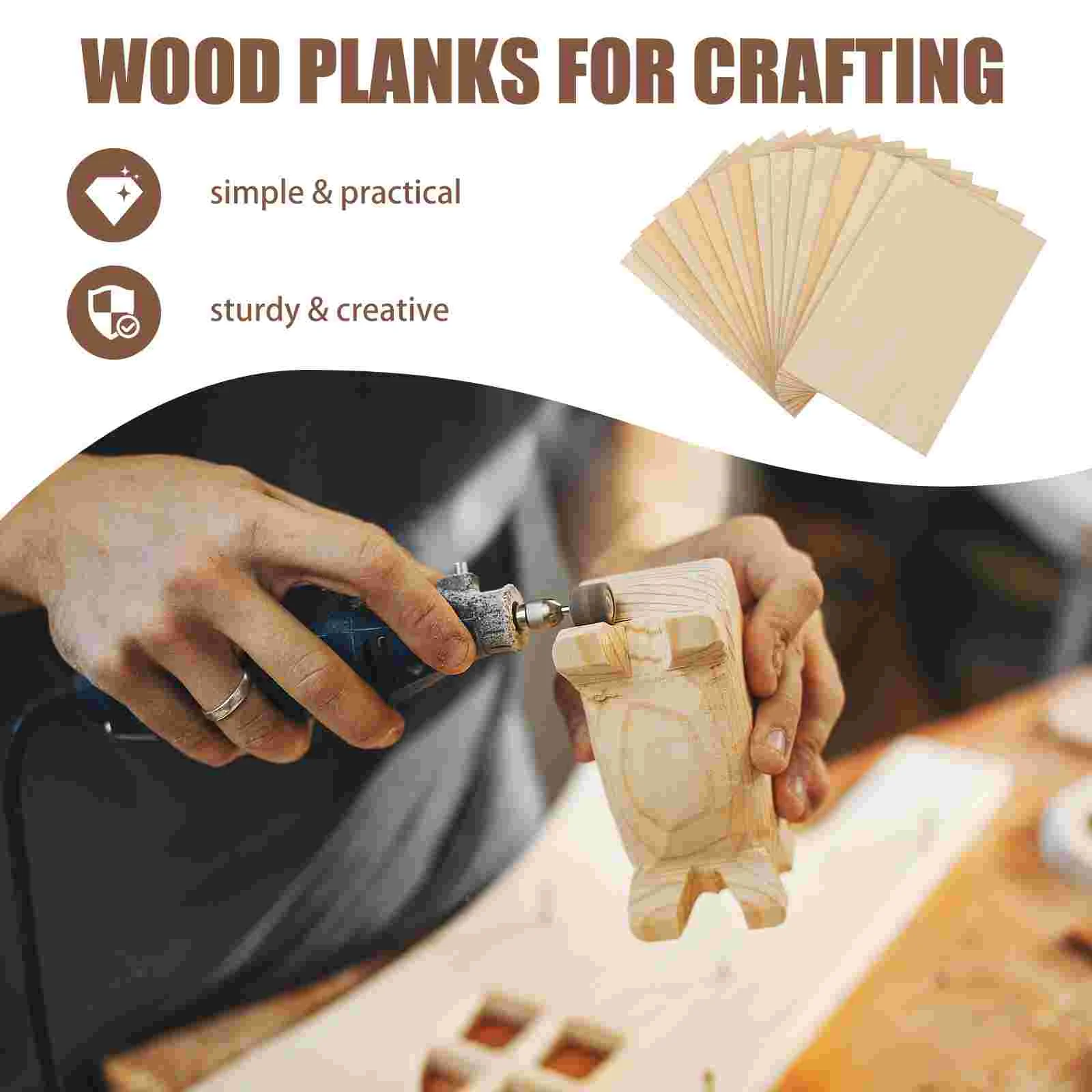 Panneau en copeaux de tilleul, panneau en bois non peint, blanc, planche inachevée, accessoire artisanal, bricolage, 15 pièces