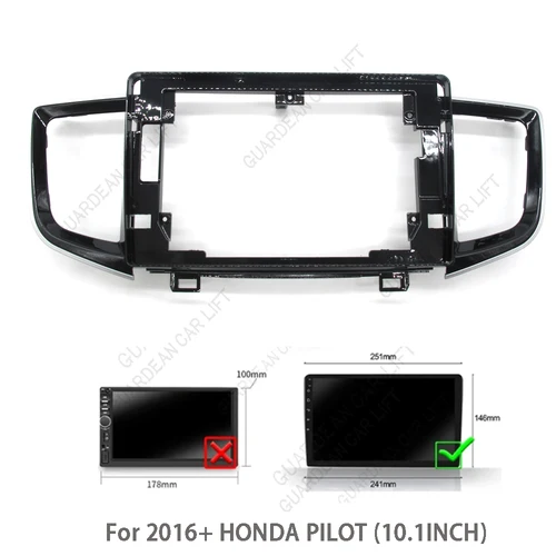 Imagen 2 del producto Fascias de Radio de coche de 10,1 pulgadas para 2016 + HONDA PILOT Android reproductor de marco estéreo 2 Din Panel de unidad principal embellecedor de tablero con cable canbus