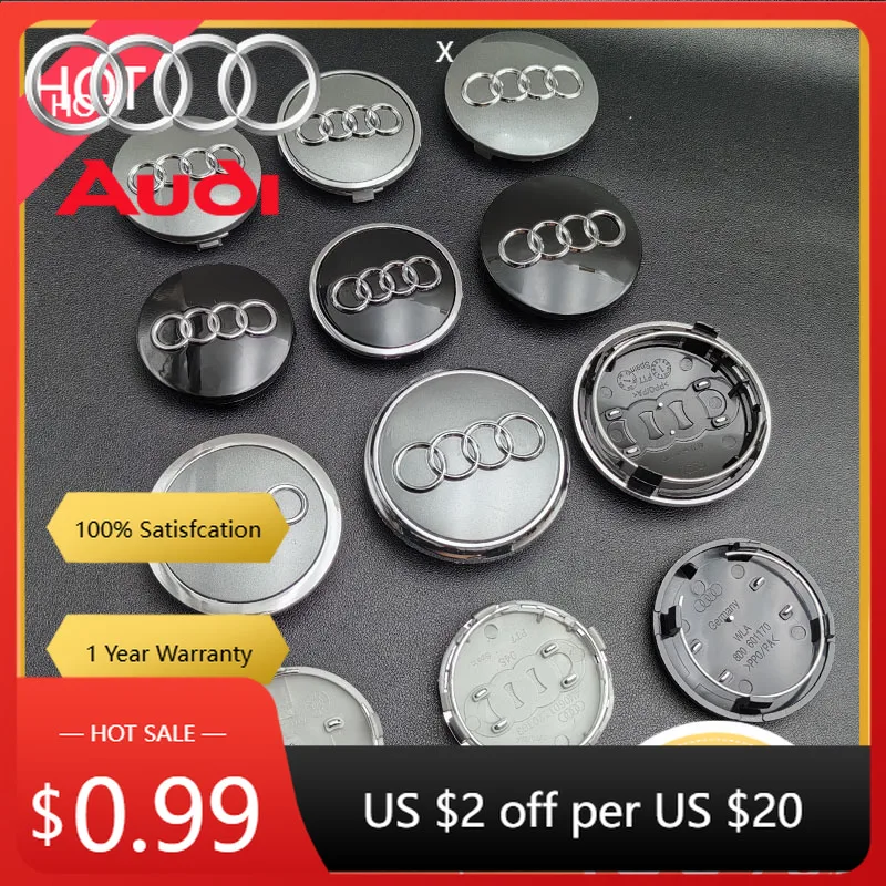 

Колпаки на колеса для Audi, 4 шт., 60 мм, 61 мм, 68 мм, 69 мм, 77 мм, центральные колпаки для Audi A1 A2 A3 A4 A5 A6 A7 A8 S3