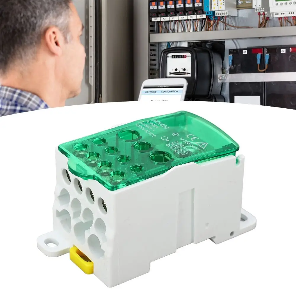 

Распределительная коробка клеммной колодки 690 В, 400 А, красный, синий, желтый, зеленый, распределительная коробка на DIN-рейку, универсальное распределение питания