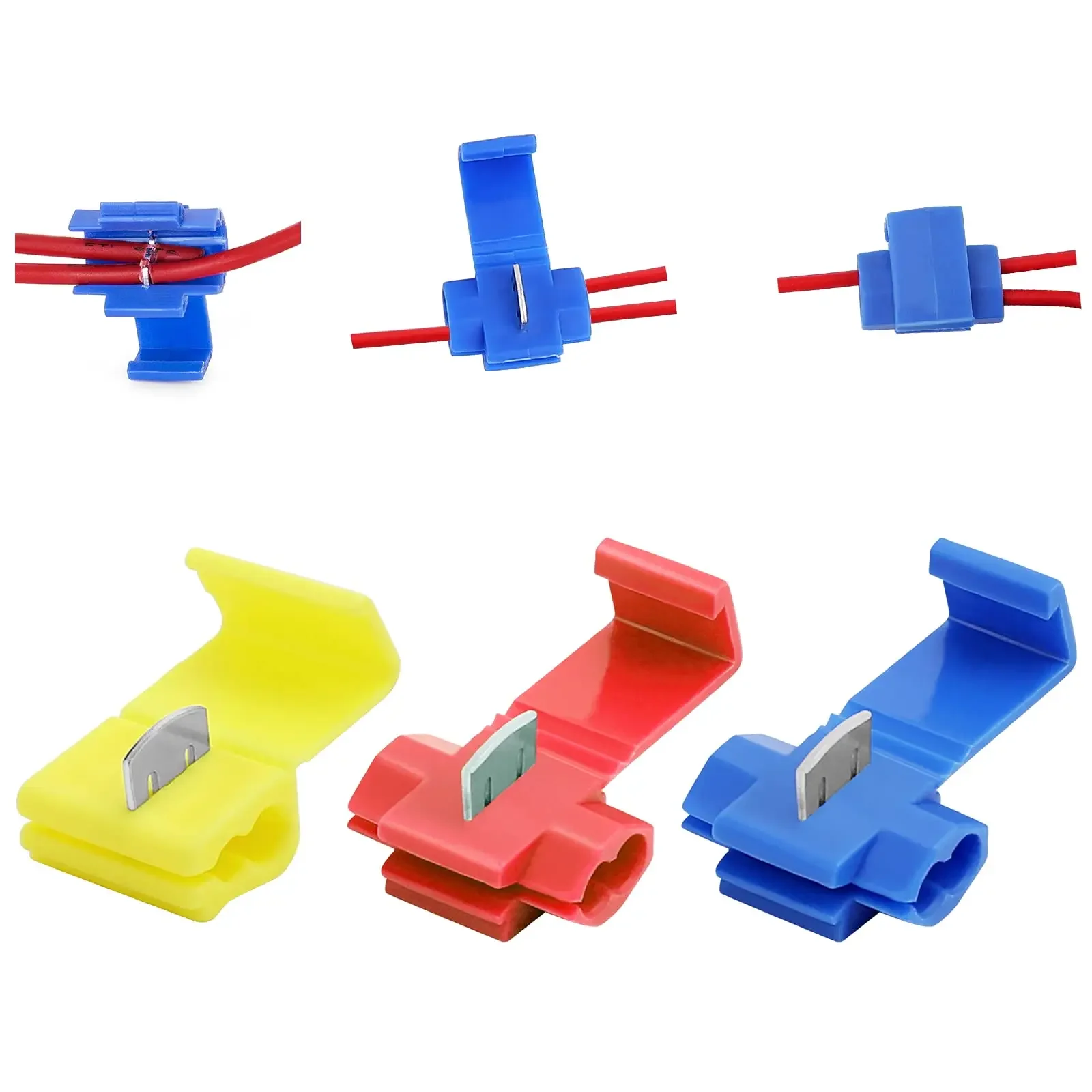 10/30/50PCS Quick Splice Wire Connector AWG22-18 Without Breaking Cable Insulated Crimp Quick Splice Electrical Terminals