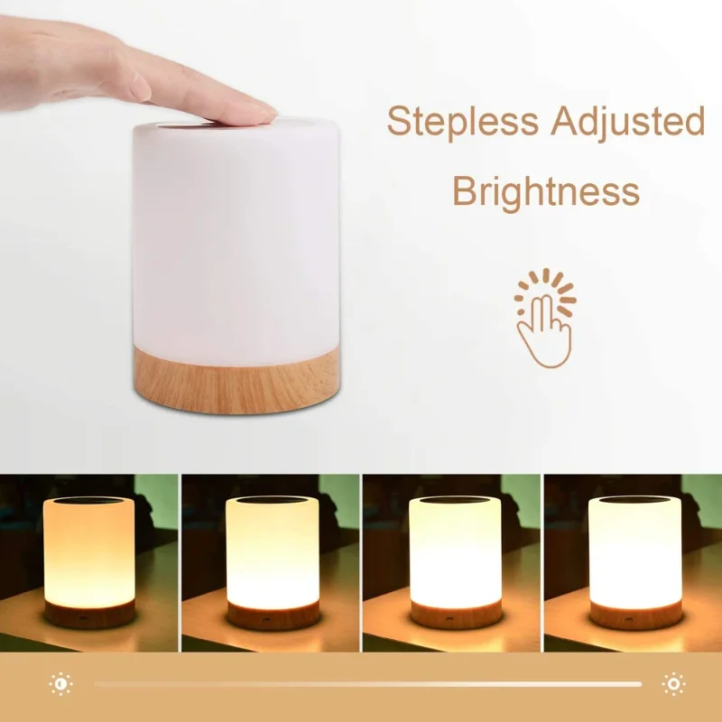 

Touch Lamp LED Night Light for Bedrooms Living Room Portable Table Bedside Lamps Rechargeable Warm White RGB Light for Kids Gift