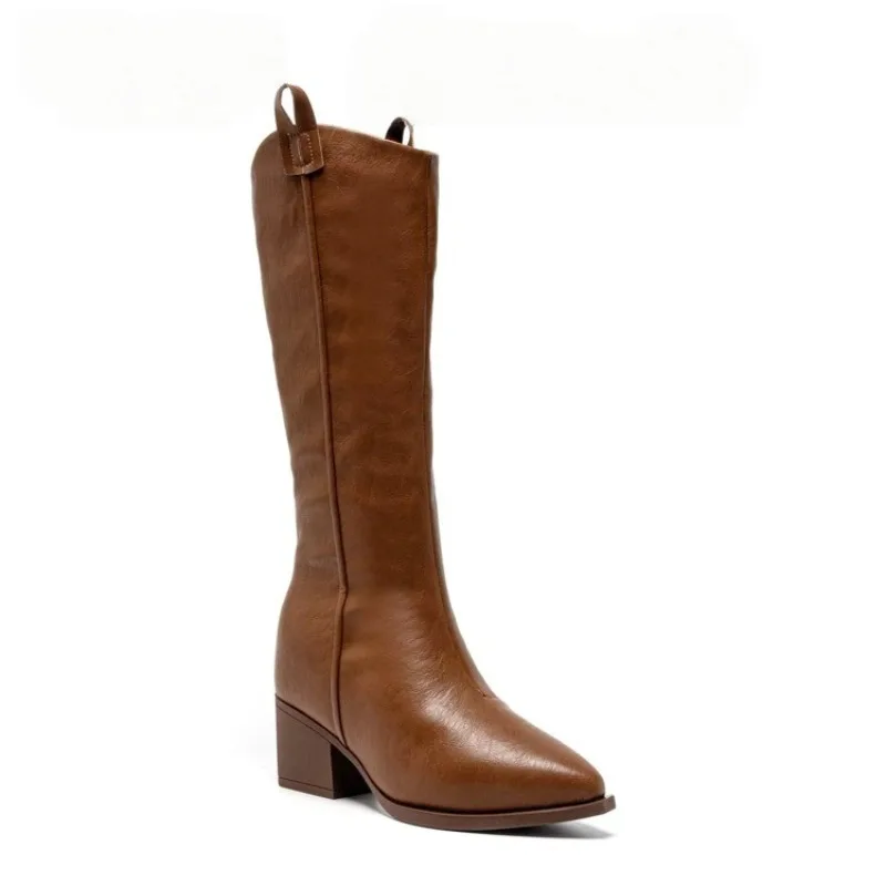 High-heeled and Knee-length Women's 2026 New Style Spring-autumn Thick-soled Ankle-length Boots