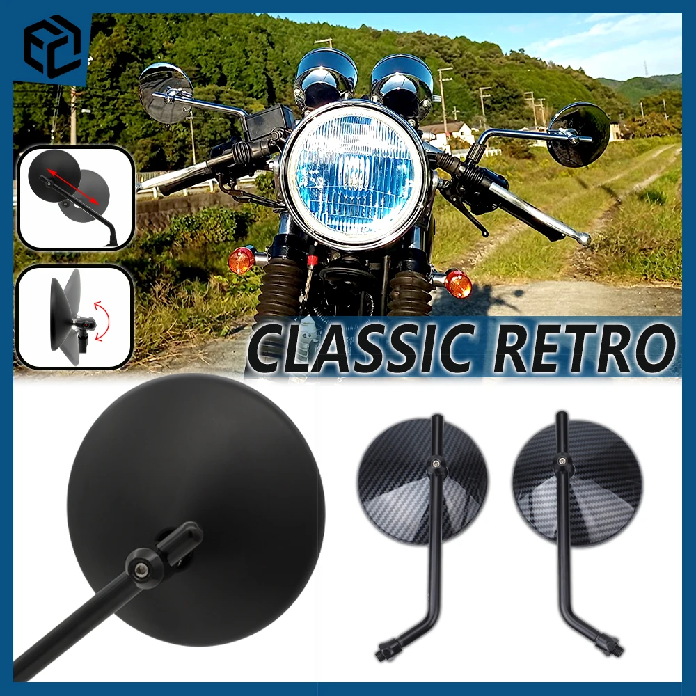 

For Triumph Trident660 Speed 400 Scrambler 400X Classic Retro Rearview Mirror Side Mirror Electroplated Round Mirror Accessories