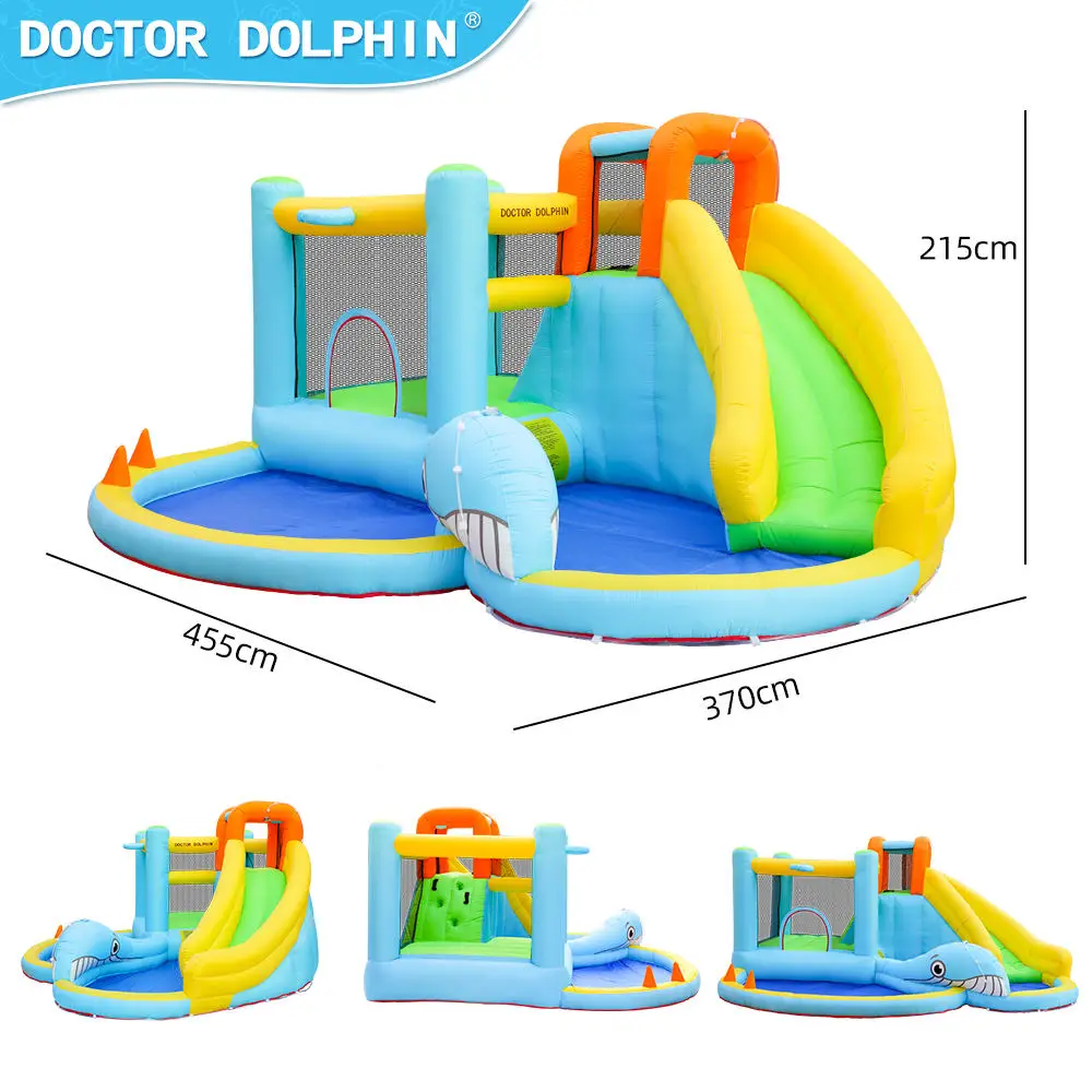 Castillo inflable de tiburón con tobogán, casa de salto, tobogán de agua, castillo inflable para niños, nuevo